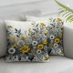 Ulloord Velvet Throw Pillow Covers, Decorative Soft Velvet Pillows, Vintage Pillow Covers Square Cushion Case for Couch Bed Sofa, Yellow/Grey/White