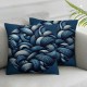 Ulloord Bundles Outdoor Pillow Inserts - Square Form Water Resistant Microfiber Throw Pillows, Throw Pillow Cover Burlap Linen Navy Blue