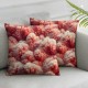 Ulloord Bundles, Square Pillow Covers, Pink, Faux Fur Fluffy Pillow Covers, Cream White