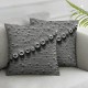 Bundles, Farmhouse Triple Button Linen Pillow Covers, Light Grey, Outdoor Waterproof Pillow Inserts