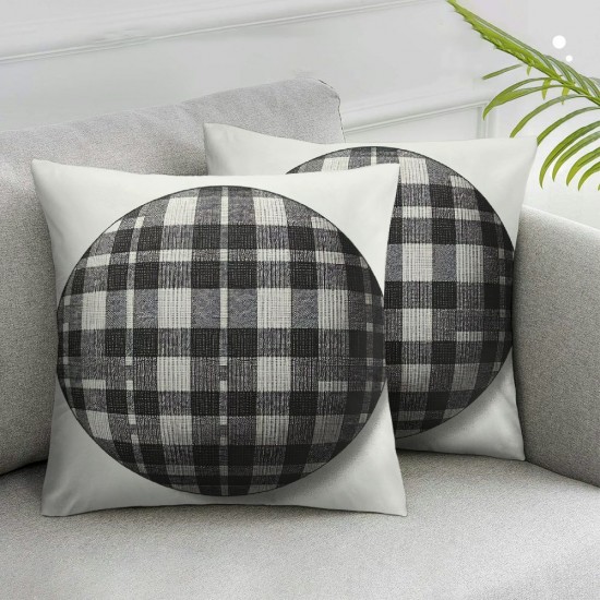 Bundles,Buffalo Check Plaid Farmhouse Pillow Covers, Off White