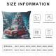 Ulloord  Bundles, Merry Christmas Snowman Velvet Pillow Covers, Pink, Outdoor Waterproof Pillow Inserts