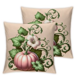 Fall Pillow Covers Throw Pillowcase Blue Pink Pumpkins Thanksgiving Autumn Holiday Home Sofa Bedroom Cushion Case Outdoor Indoor Decorations