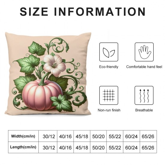 Fall Pillow Covers Throw Pillowcase Blue Pink Pumpkins Thanksgiving Autumn Holiday Home Sofa Bedroom Cushion Case Outdoor Indoor Decorations