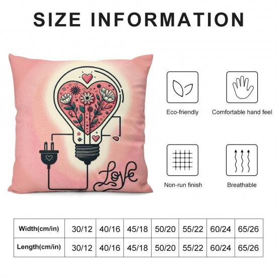 Valentines Day Pillow Covers Light Farmhouse Sofa Throw Pillowcase Cushion Case Home Decoration Wedding Anniversary Decor