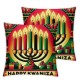 Happy Pillow Covers Candles Holiday Throw Pillow Covers Cushion Case Decoration for Sofa Couch