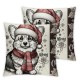 Christmas Pillow Covers Dog Throw Pillow Covers Winter Pillowcase Dog Christmas Decorations for Living Room Farmhouse Cushion Case