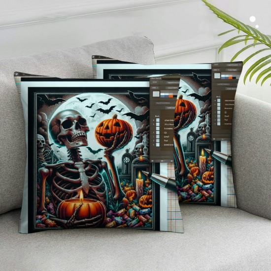 Halloween Pillow Covers Pillowcase Halloween Holiday Farmhouse Throw Pillows Indoor Outdoor Couch Cushion Case for Home Sofa Decor