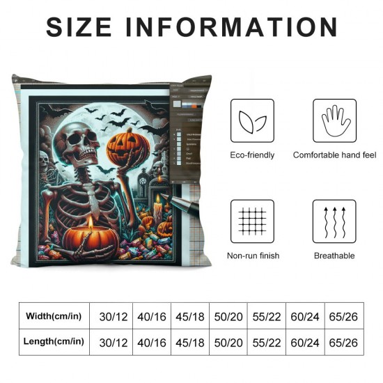 Halloween Pillow Covers Pillowcase Halloween Holiday Farmhouse Throw Pillows Indoor Outdoor Couch Cushion Case for Home Sofa Decor