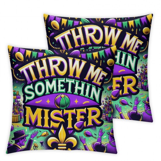 Mardi Gras Pillow Covers Throw Pillow Covers Masquerade Mask Living Room Decorative Pillowcase Cushion Case for Sofa Couch