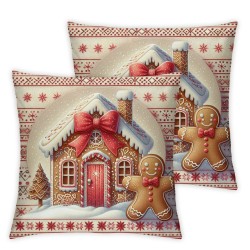 Christmas Pillow Covers Pink Throw Pillow Covers Winter Pillowcase Home Decor Living Room House Decorative Cushion Case for Sofa Couch