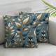 Bundles,New Living Series Blue and Coffee Pillow Covers Hypoallergenic Foam Pillow Inserts