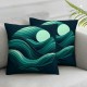 Decorative Throw Pillow Covers Cushion Cases, Soft Velvet Modern Fringe Tassel Designs, Mix and Match for Home Decor, Pillow Inserts Not Included (Teal Green)