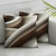 Bundles, Farmhouse Burlap Linen Trimmed Pillow Covers, Off White, Hypoallergenic Foam Pillow Inserts