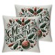 Bundles,Merry Christmas and Tree Pillow Covers, Green, Outdoor Waterproof Pillow Inserts